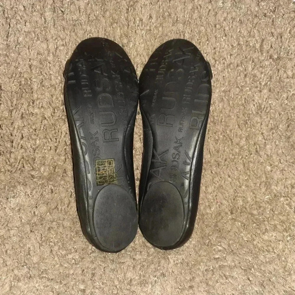 RUDSAK-Canadian Luxury-Soft Black Leather-Silver Logo-Ballet Flat-Sz37-Near Mint - Picture 7 of 7